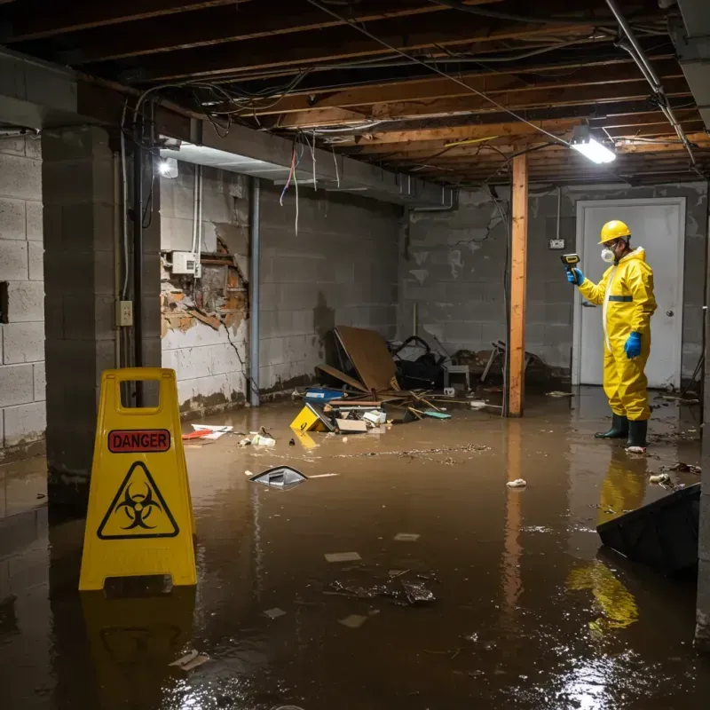 Flooded Basement Electrical Hazard in Cambridge, OH Property